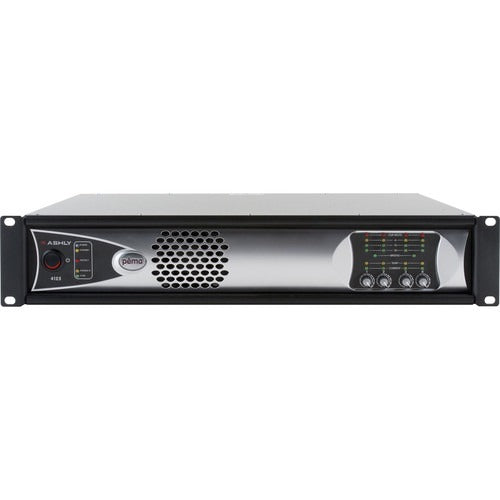 Ashly PEMA 4125.70D 4-Channel Network Power Amplifier plus OPDante Option Card, 125W at 70V, 8x8 DSP Matrix, CobraNet