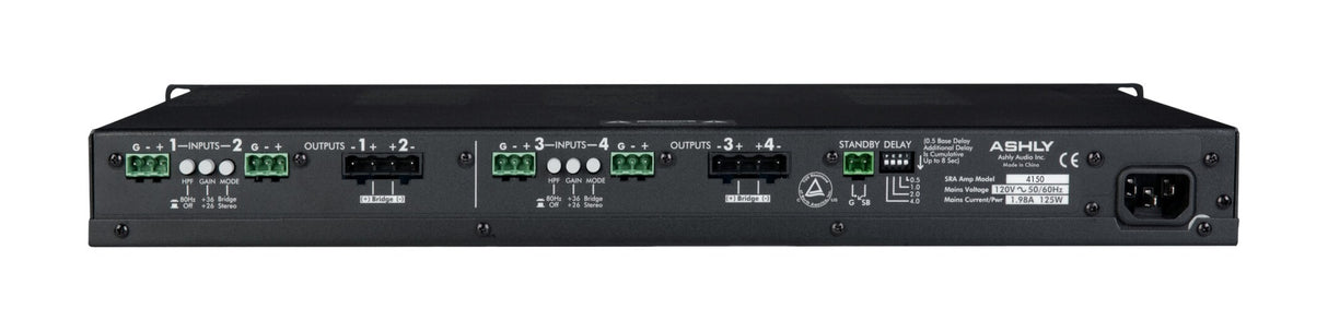 Ashly SRA-4150 Rackmount 4-Channel Power Amplifier, 150W at 4 Ohms