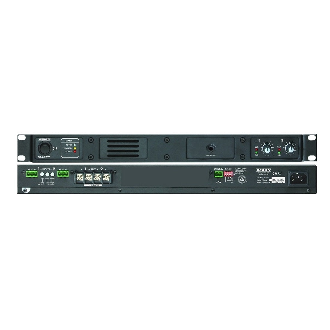 Ashly SRA Series SRA-2075 Convection-Cooled Stereo Power Amplifier
