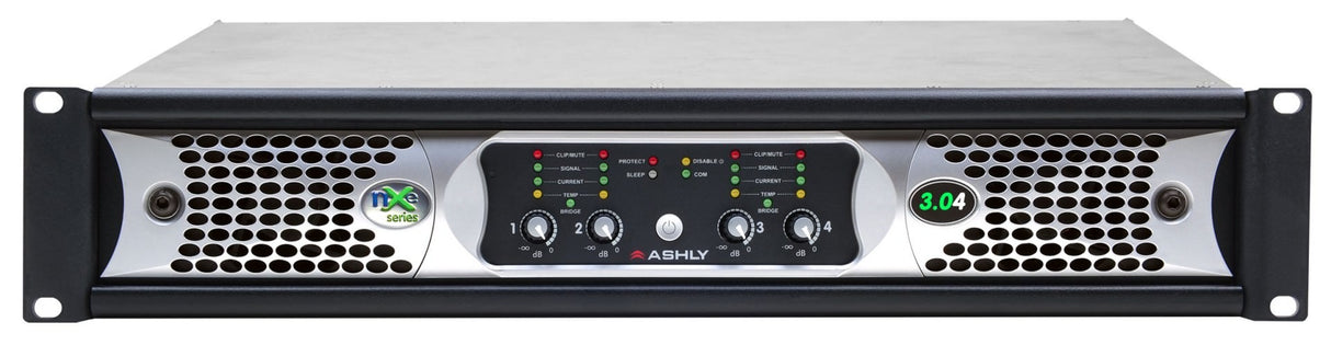 Ashly nXe3.04BD 4-Channel Network Power Amplifier with OPDante and OPDAC4 Option Cards