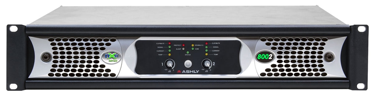 Ashly nXp8002D 2-Channel Network Power Amplifier, 800W at 2 Ohms with Protea DSP with OPDante Card