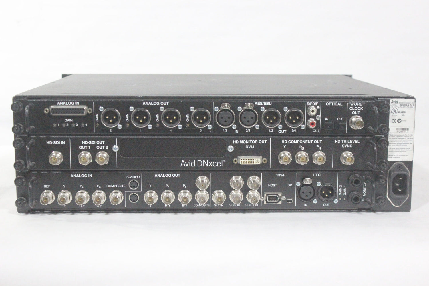 Avid Adrenaline 0020-0332-02 Rev D 8 Channel In/Out Breakout Box w/ AVID DNxcel HD/SDI Expansion Card