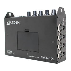 Azden AZDEN-FMX-42U 4-Channel Portable Mixer w/ USB Digital Output