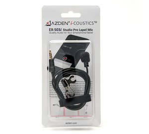 Azden EX-503i Pro Studio Lapel Mic w/ TRRS Plug for iOS & Android