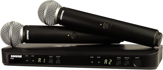 Shure BLX288 Dual-Channel Wireless Handheld Microphone System with SM58 Capsule H11: 572-596MHz