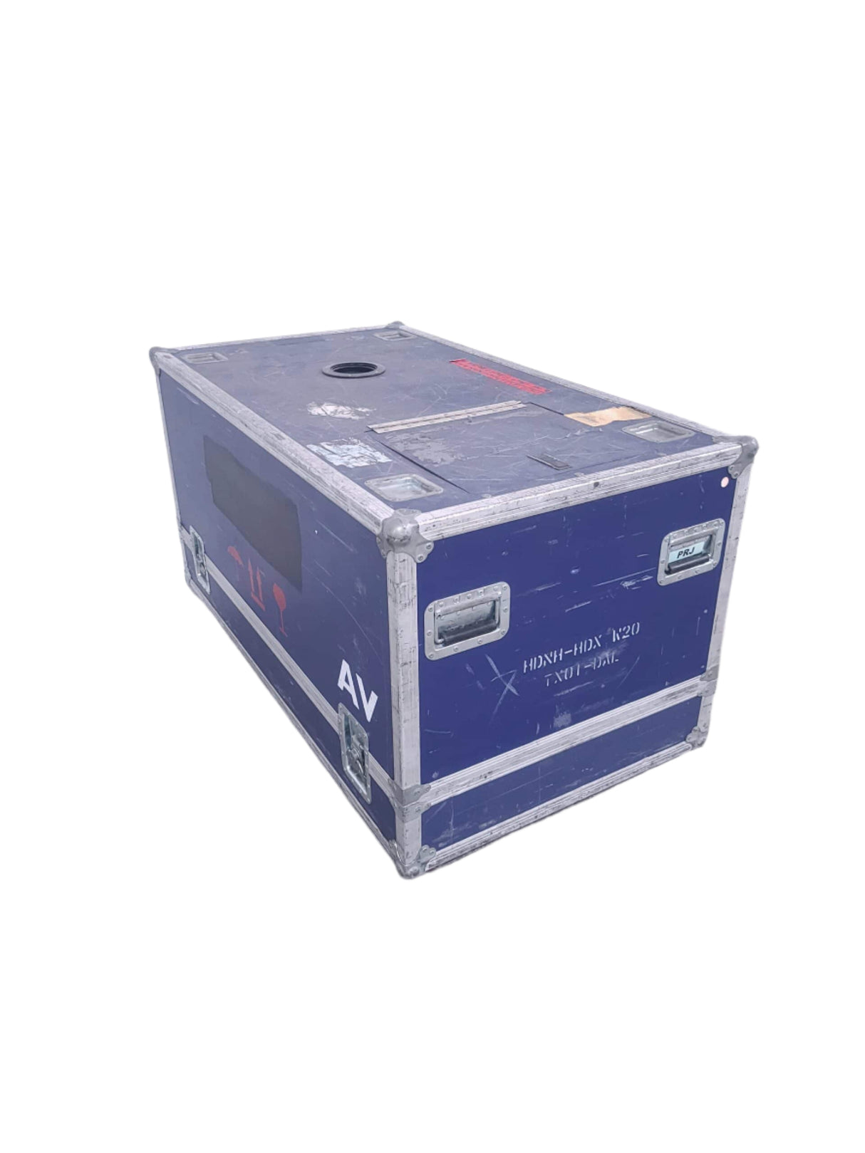 Barco-HDX-W18-16500-Lumen-3DLP-WUXGA-Large-Venue-Projector-5764-Op-Hours-w-Accessories-in-Wheeled-Hard-Case-For-Parts-1-scaled-front-angle-case-closed