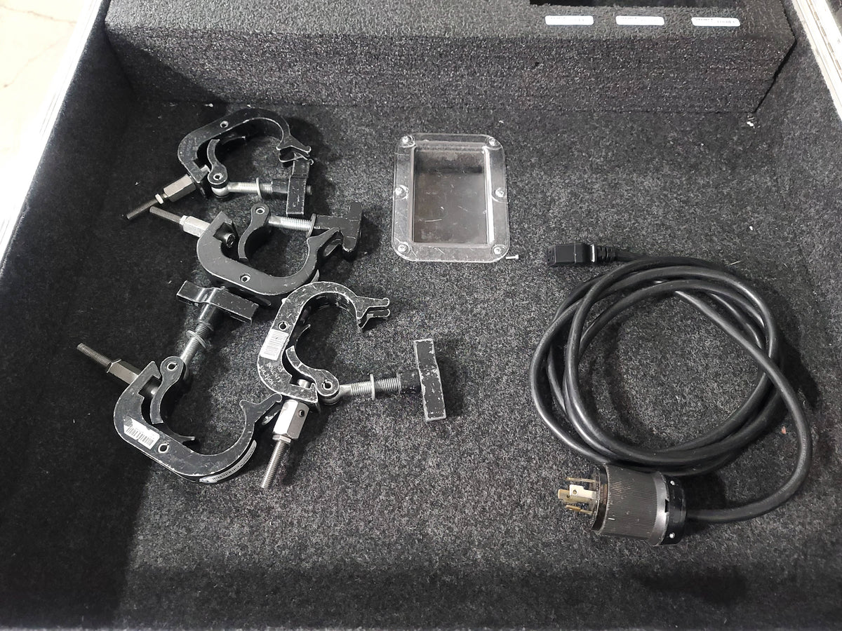 Barco HDX W18 16,500 Lumens WUXGA 3-Chip DLP (FOR PARTS) w/ (4) C-Clamps and PSU in Wheeled Road Case