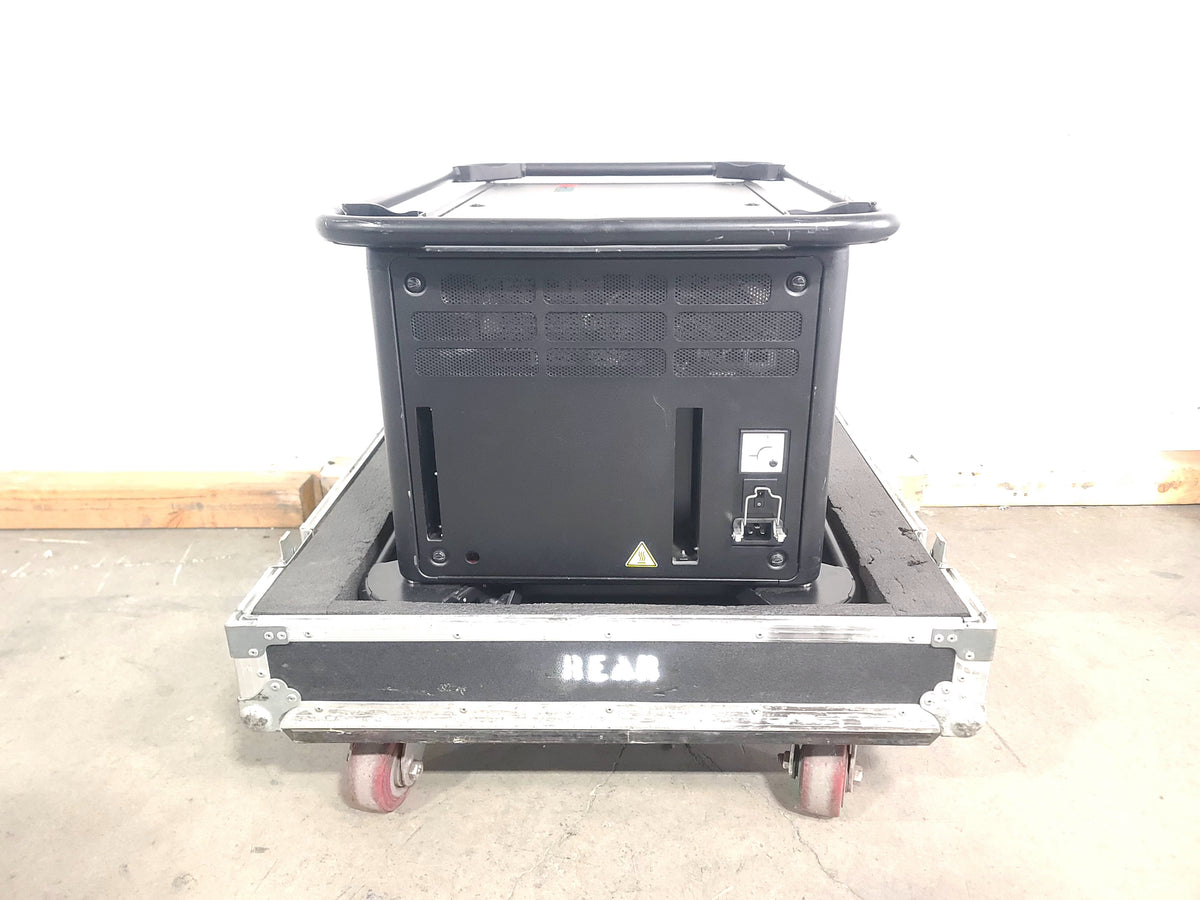 Barco HDX W18 16,500 Lumens WUXGA 3-Chip DLP (FOR PARTS) w/ (4) C-Clamps and PSU in Wheeled Road Case