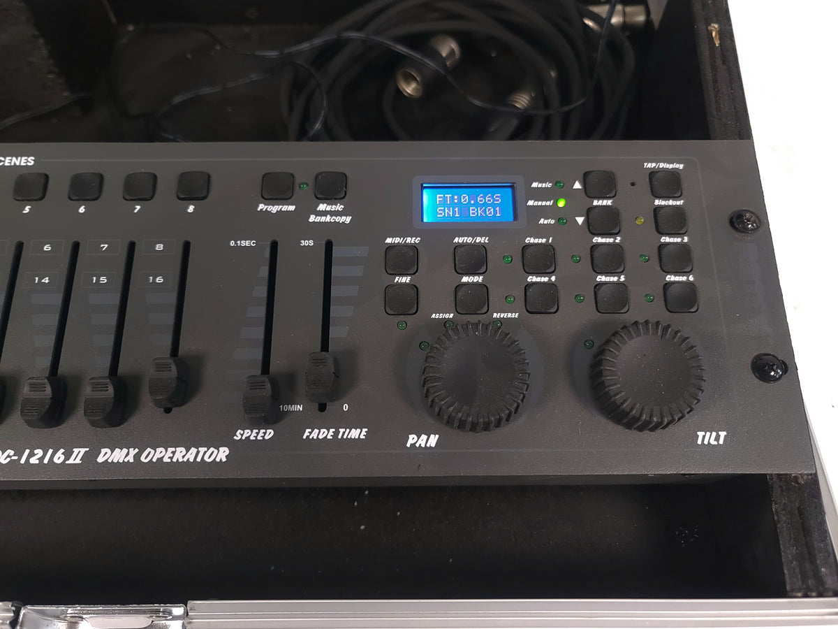 Botex DC 1216 II Lightcontroller w/ PSU, Male to Female 5 Pin, in Hard Carry Case