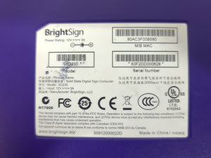 BrightSign XD230 Digital Media Signage w/ Ac Adapter