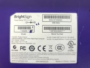 BrightSign XD230 Digital Media Signage w/ Ac Adapter