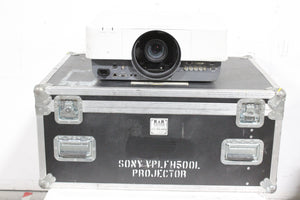 Sony VPL-FH500L (7,000 Lumens) Projector w/ Remote, (2) VGA Cables, PSU Cables in Wheeled Hard Case (Check Notes)