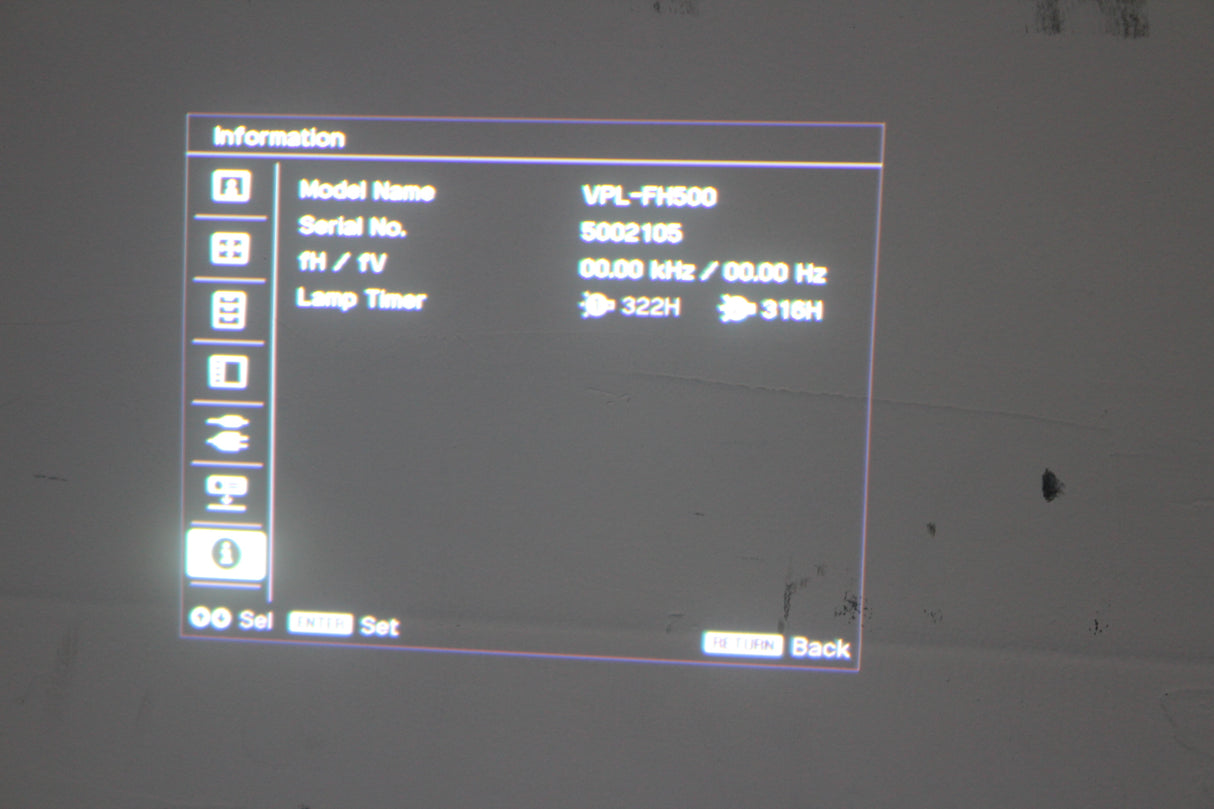 Sony VPL-FH500L (7,000 Lumens) Projector w/ Remote, (2) VGA Cables, PSU Cables in Wheeled Hard Case (Check Notes)
