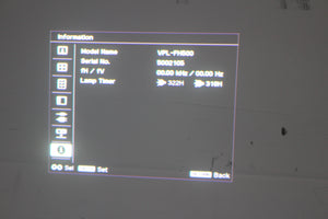 Sony VPL-FH500L (7,000 Lumens) Projector w/ Remote, (2) VGA Cables, PSU Cables in Wheeled Hard Case (Check Notes)