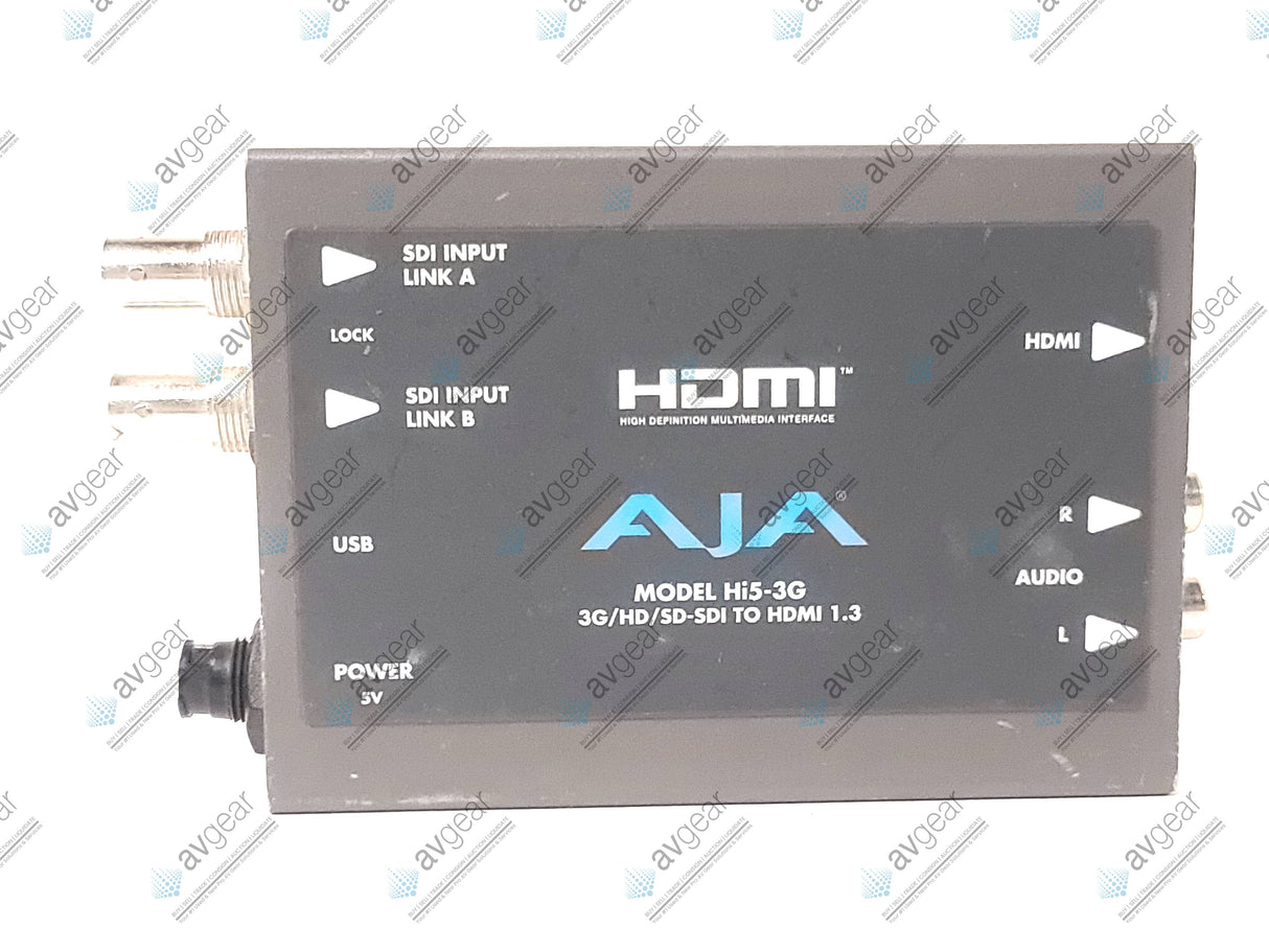 AJA Model Hi5-3G 3G/HD/SD-SDI to HDMI Video and Audio Converter