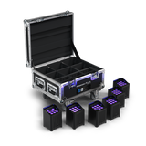 CHAUVET DJ Freedom Flex H9 IP Weather-Resistant Battery-Powered RGBAW+UV LED PAR Kit with Charging Case (6-Pack)