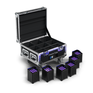 CHAUVET DJ Freedom Flex H9 IP Weather-Resistant Battery-Powered RGBAW+UV LED PAR Kit with Charging Case (6-Pack)
