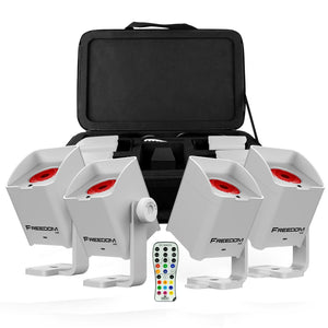 CHAUVET DJ Freedom H1 Battery-Powered Wireless LED Wash Light System (4 Fixtures, White Housing)