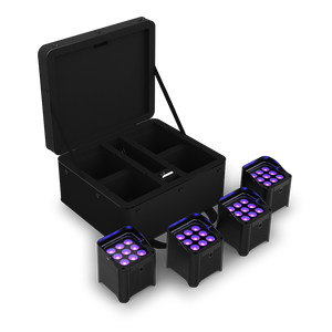 CHAUVET DJ Freedom Par H9 IP X4 Battery-Powered IP54 RGBAW+UV LED PAR Kit with Bag, Remote, and Multi-Charger (4-Pack)