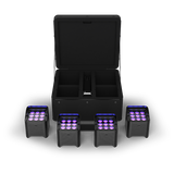 CHAUVET DJ Freedom Par H9 IP X4 Battery-Powered IP54 RGBAW+UV LED PAR Kit with Bag, Remote, and Multi-Charger (4-Pack)