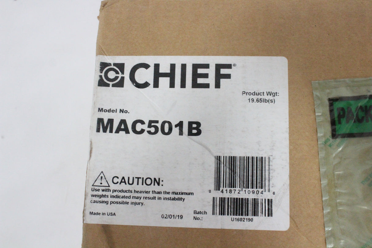 Chief MAC501B In Wall Mount Accessory for Swing Arm Mounts