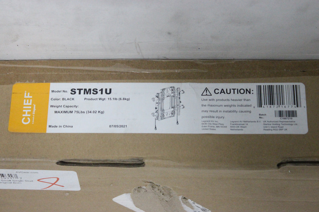 Chief STMS1U Fusion Small Single Stud Flat Panel Mount (In Original Box)
