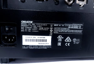 Christie D12HD-H 10,000 Lumen 1DLP Large Venue Projector (1126 Op Hours) w/ Remote Control in Hard Wheeled Case