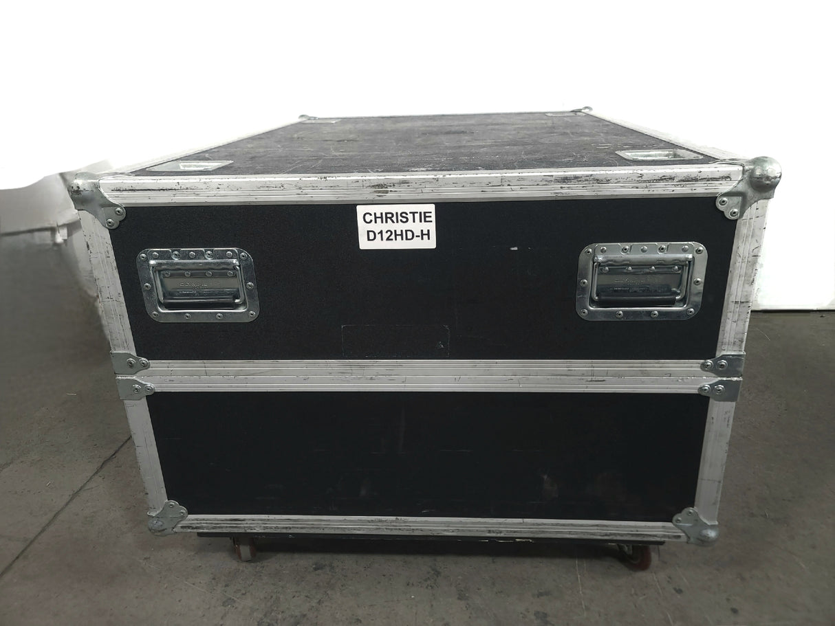 Christie D12HD-H (Lamp 1 1004, Lamp 2 1288 Hours) 10,000 Lumens HD 0.95" DLP x 1 1080P Large Venue Projector (NO LENS) In Wheeled Road Case