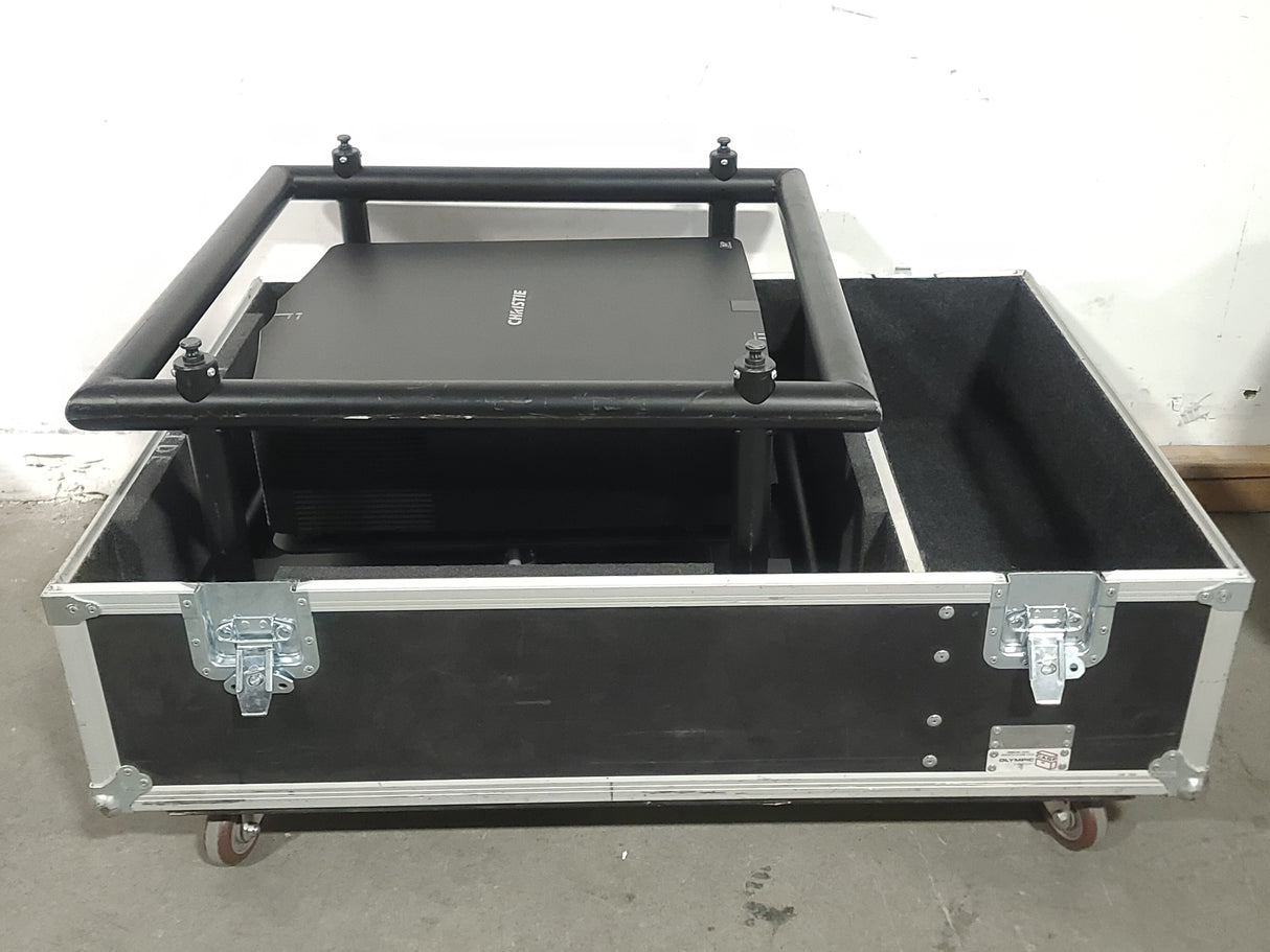 Christie D12HD-H (Lamp 1 1138, Lamp 2 1138 Total Hours) 10,000 Lumens HD 0.95" DLP x 1 1080P Large Venue Projector (NO LENS) In Wheeled Road Case
