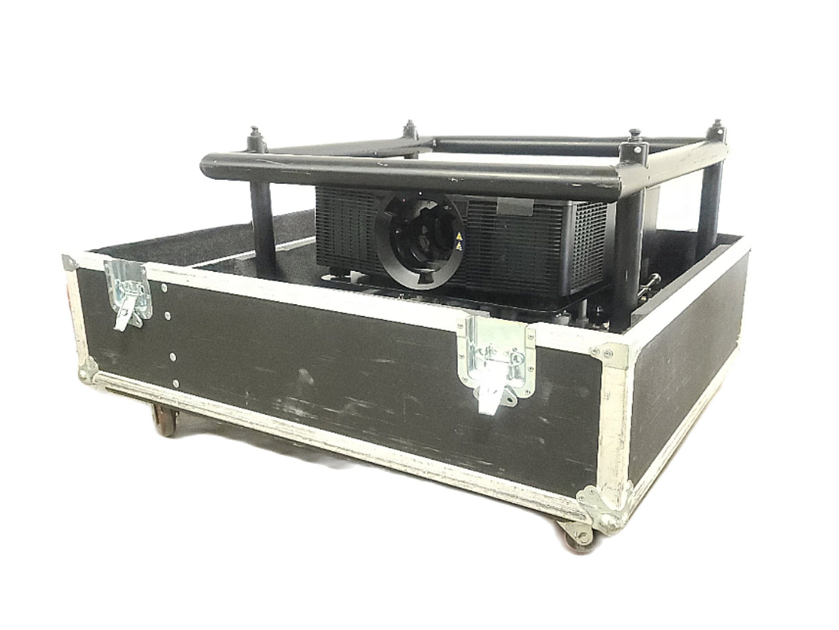 Christie D12HD-H (Lamp 1 1665 , Lamp 2 1109 Hours) 10,000 Lumens HD 0.95" DLP x 1 1080P Large Venue Projector (NO LENS) In Wheeled Road Case