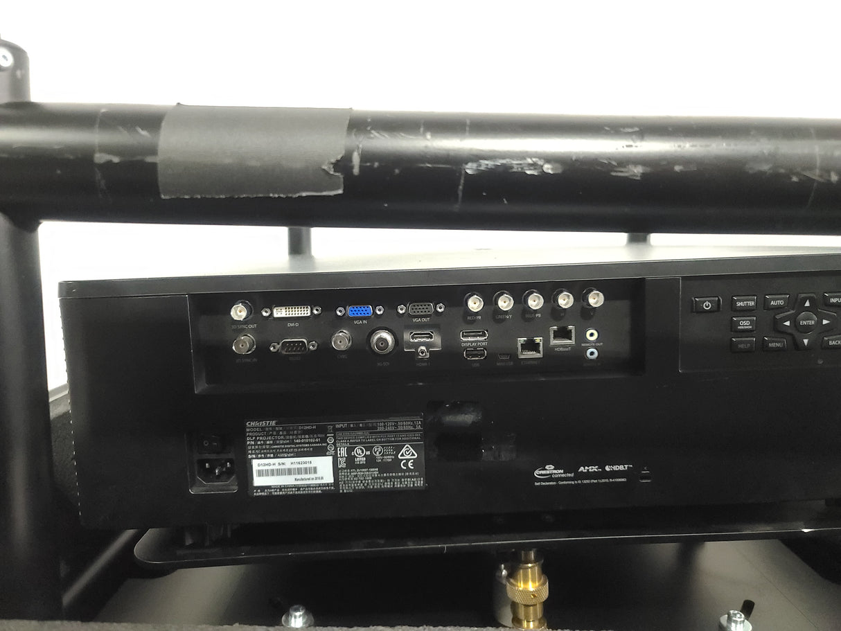 Christie D12HD-H (Lamp 1 1665 , Lamp 2 1109 Hours) 10,000 Lumens HD 0.95" DLP x 1 1080P Large Venue Projector (NO LENS) In Wheeled Road Case