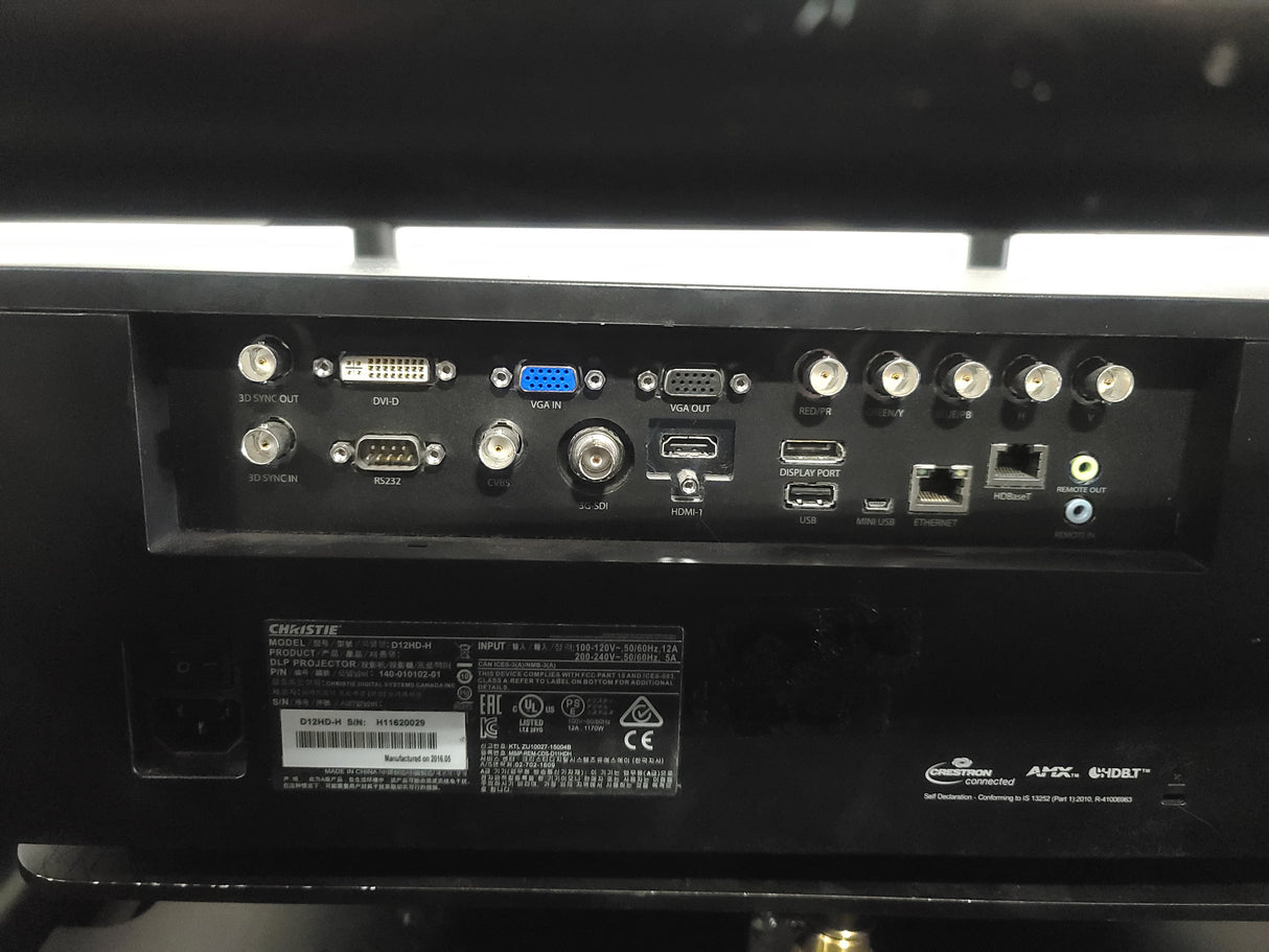 Christie D12HD-H (Lamp 1 445, Lamp 2 445 Hours) 10,000 Lumens HD 0.95" DLP x 1 1080P Large Venue Projector (NO LENS) In Wheeled Road Case