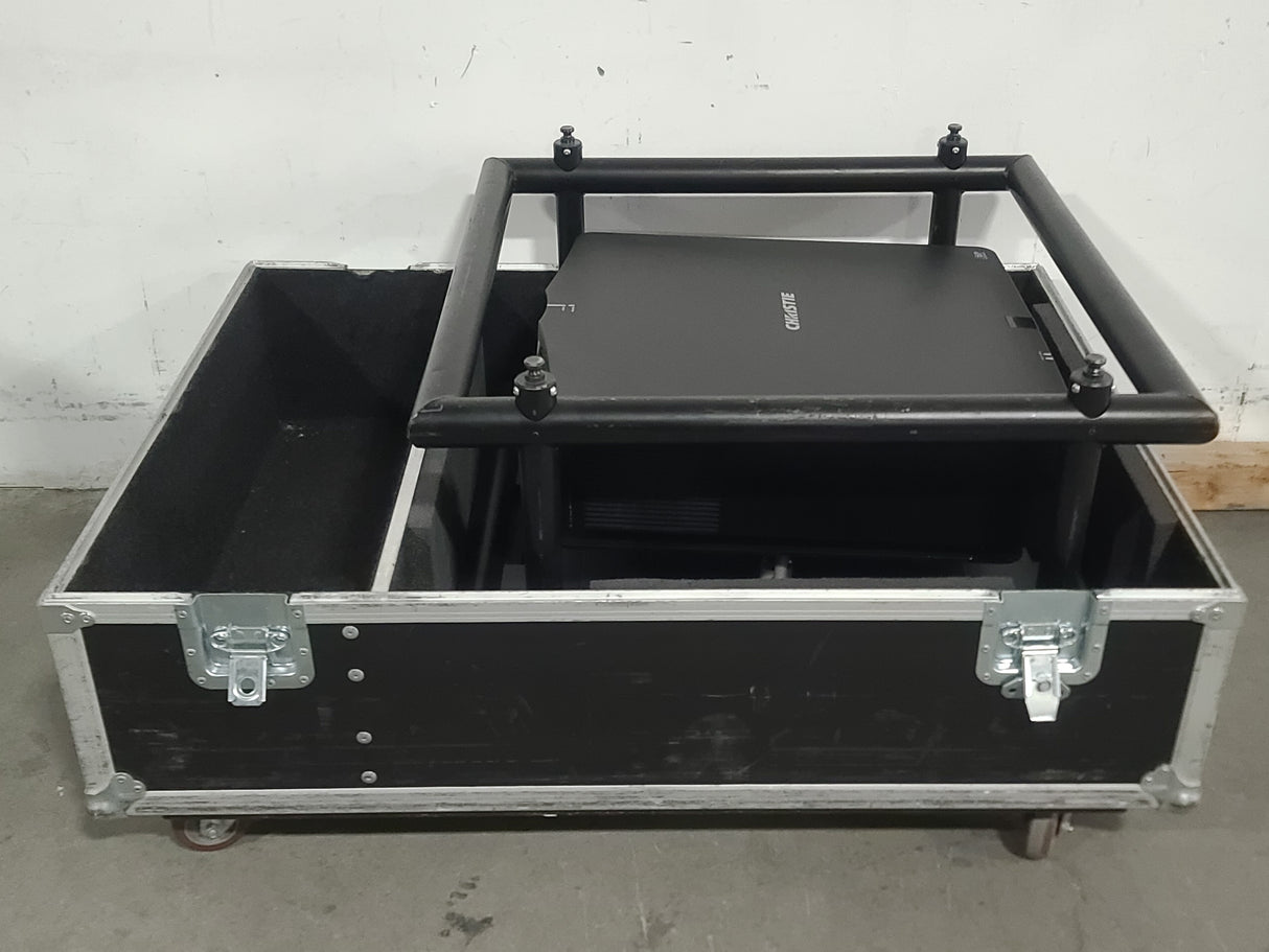 Christie D12HD-H (Lamp 1 477, Lamp 2 446 Hours) 10,000 Lumens HD 0.95" DLP x 1 1080P Large Venue Projector (NO LENS) In Wheeled Road Case