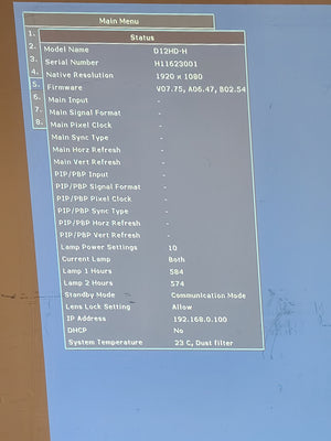 Christie D12HD-H (Lamp 1 584, Lamp 2 574 Hours) 10,000 Lumens HD 0.95" DLP x 1 1080P Large Venue Projector (NO LENS) In Wheeled Road Case