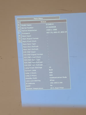 Christie D12HD-H (Lamp 1 608, Lamp 2 602 Hours) 10,000 Lumens HD 0.95" DLP x 1 1080P Large Venue Projector (NO LENS) In Wheeled Road Case