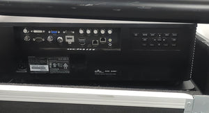 Christie D12HD-H (Lamp 1 608, Lamp 2 602 Hours) 10,000 Lumens HD 0.95" DLP x 1 1080P Large Venue Projector (NO LENS) In Wheeled Road Case