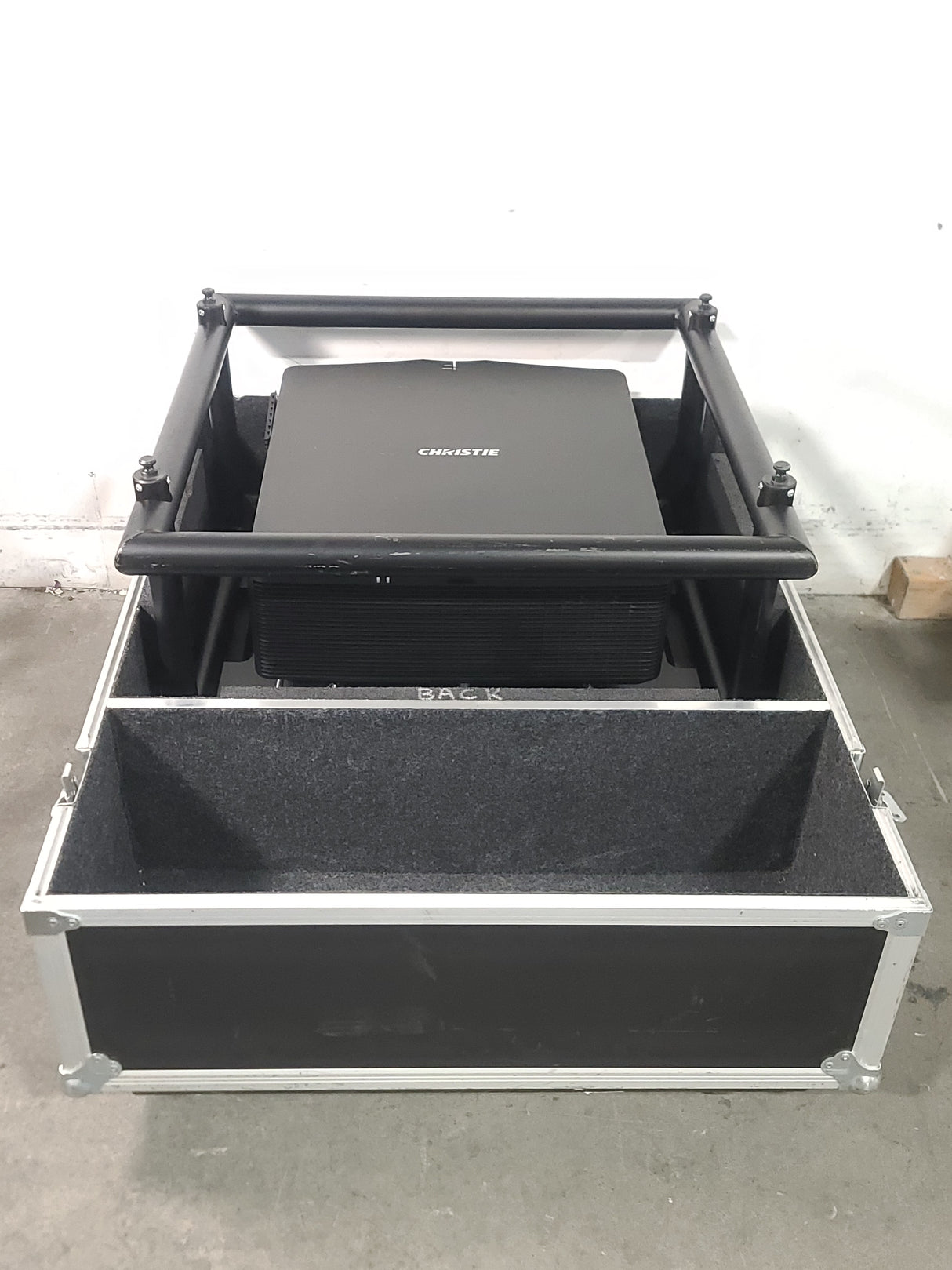 Christie D12HD-H (Lamp 1 608, Lamp 2 602 Hours) 10,000 Lumens HD 0.95" DLP x 1 1080P Large Venue Projector (NO LENS) In Wheeled Road Case