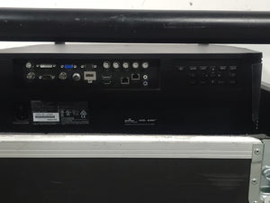 Christie D12HD-H (Lamp 1 84, Lamp 2 84 Hours) 10,000 Lumens HD 0.95" DLP x 1 1080P Large Venue Projector (NO LENS) In Wheeled Road Case (NEEDS REPAIRS)