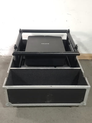 Christie D12HD-H (Lamp 1 84, Lamp 2 84 Hours) 10,000 Lumens HD 0.95" DLP x 1 1080P Large Venue Projector (NO LENS) In Wheeled Road Case (NEEDS REPAIRS)