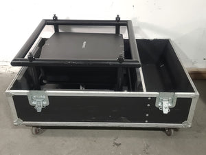 Christie D12HD-H (Lamp 1 84, Lamp 2 84 Hours) 10,000 Lumens HD 0.95" DLP x 1 1080P Large Venue Projector (NO LENS) In Wheeled Road Case (NEEDS REPAIRS)