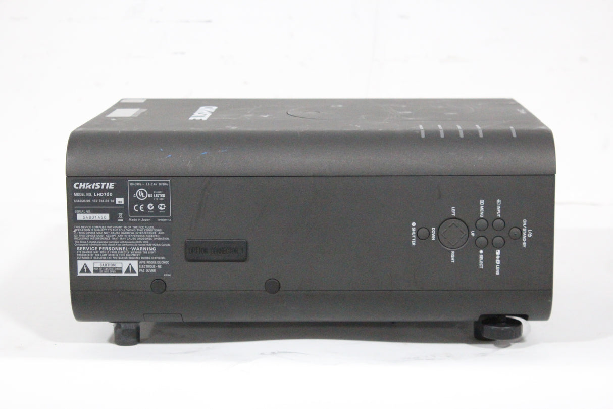 Christie LHD700 Projector &amp; Hardware (422 Hours) w/ Anvil Wheeled Hard Case