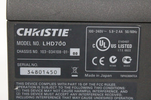 Christie LHD700 Projector &amp; Hardware (422 Hours) w/ Anvil Wheeled Hard Case