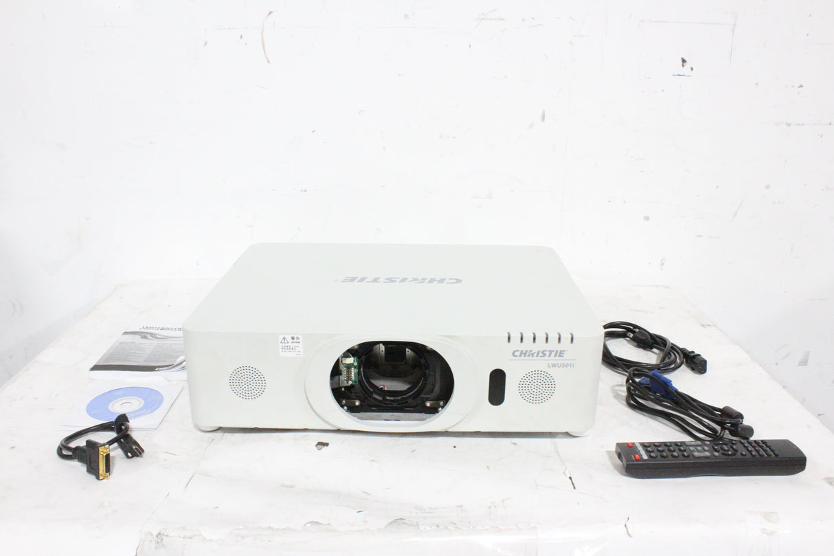 Christie LWU501i (5,000 Lumen) 3 Chip WUXGA LCD Conference Projector (791 Hours) w/ Remote in SKB Hard Wheeled Case (1688-195)