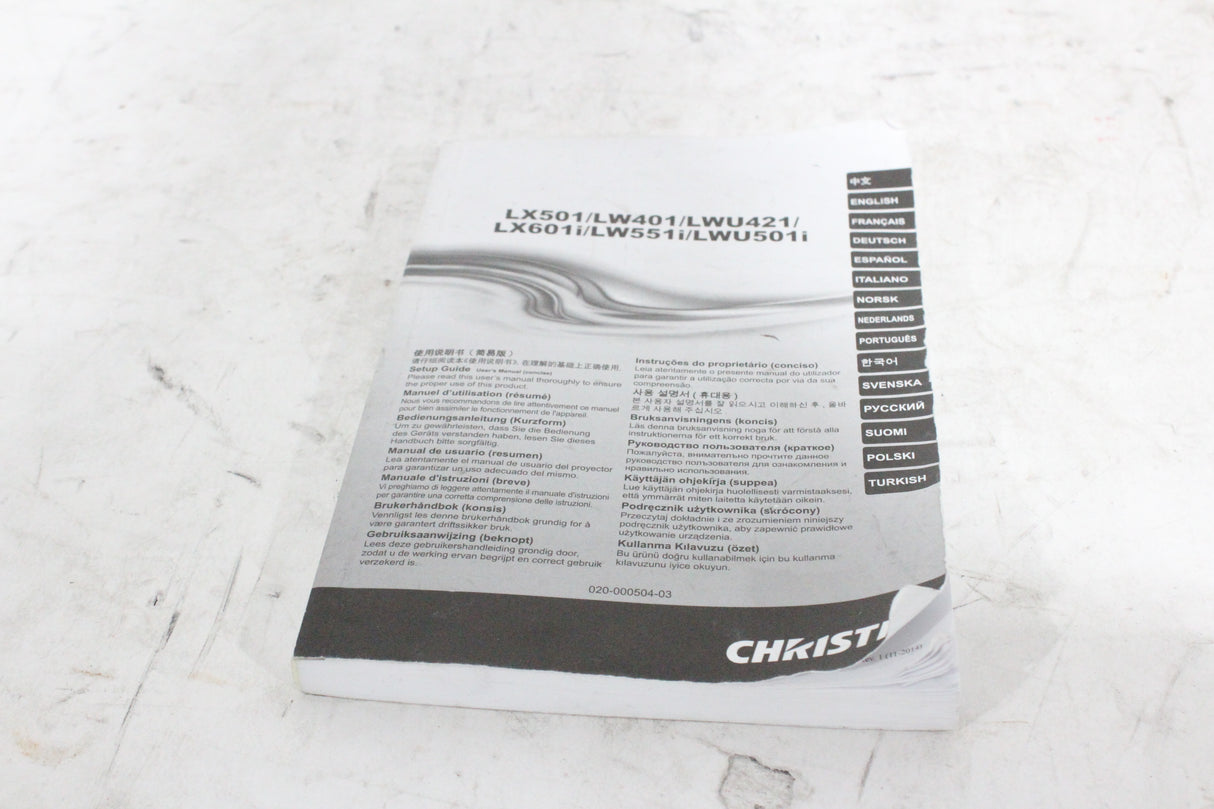 Christie LWU501i (5,000 Lumen) 3 Chip WUXGA LCD Conference Projector (791 Hours) w/ Remote in SKB Hard Wheeled Case (1688-195)