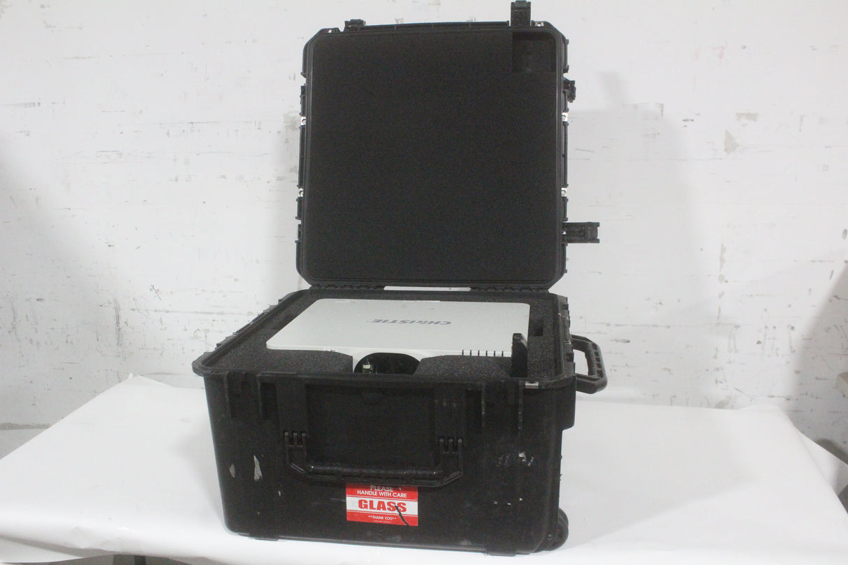 Christie LWU501i (5,000 Lumen) 3 Chip WUXGA LCD Conference Projector (92 Op Hours) w/ Remote, PSU in Hard Rolling Case (1688-177)