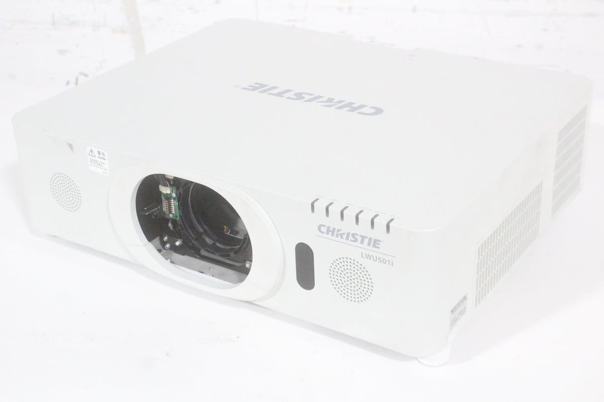 Christie LWU501i (5,000 Lumen) 3 Chip WUXGA LCD Conference Projector (967 Op Hours) w/ Remote, PSU in Hard Rolling Case (1688-173)