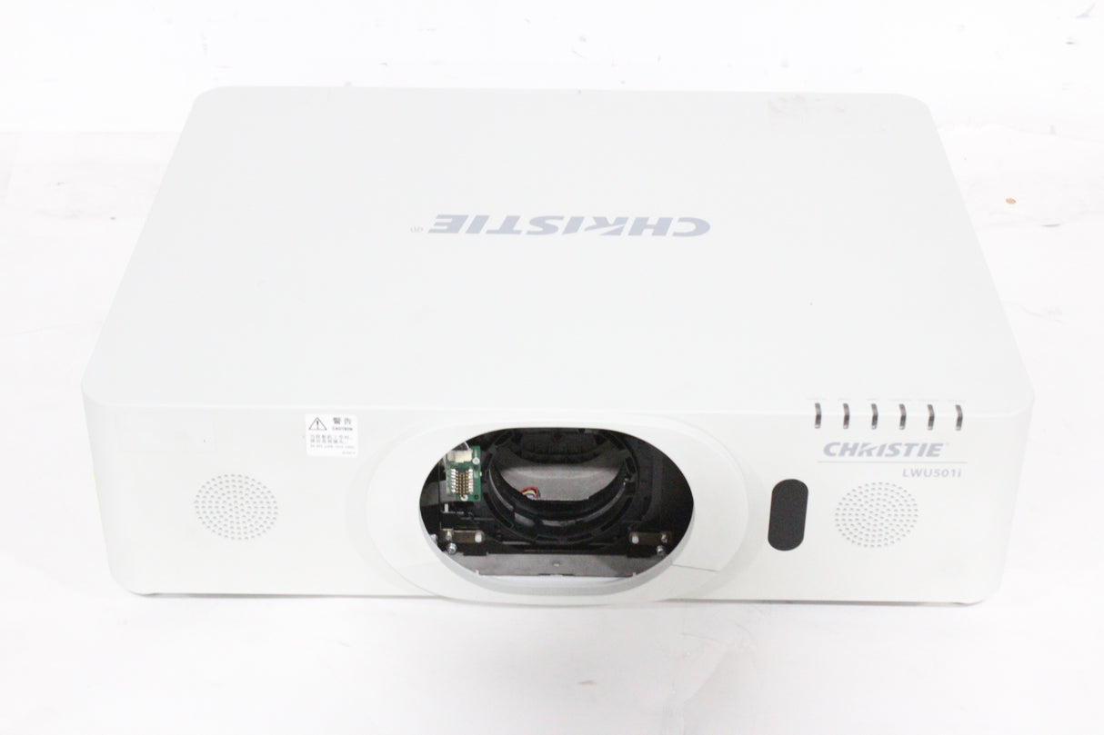 Christie LWU501i (5,000 Lumen) 3 Chip WUXGA LCD Conference Projector (992 Hours, Power Button Issue) w/ Remote in SKB Hard Wheeled Case (1688-198)