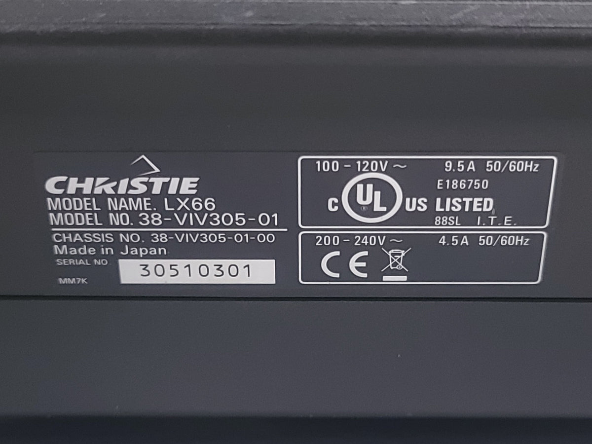 Christie LX66 Large Venue Projector w/ Accessories