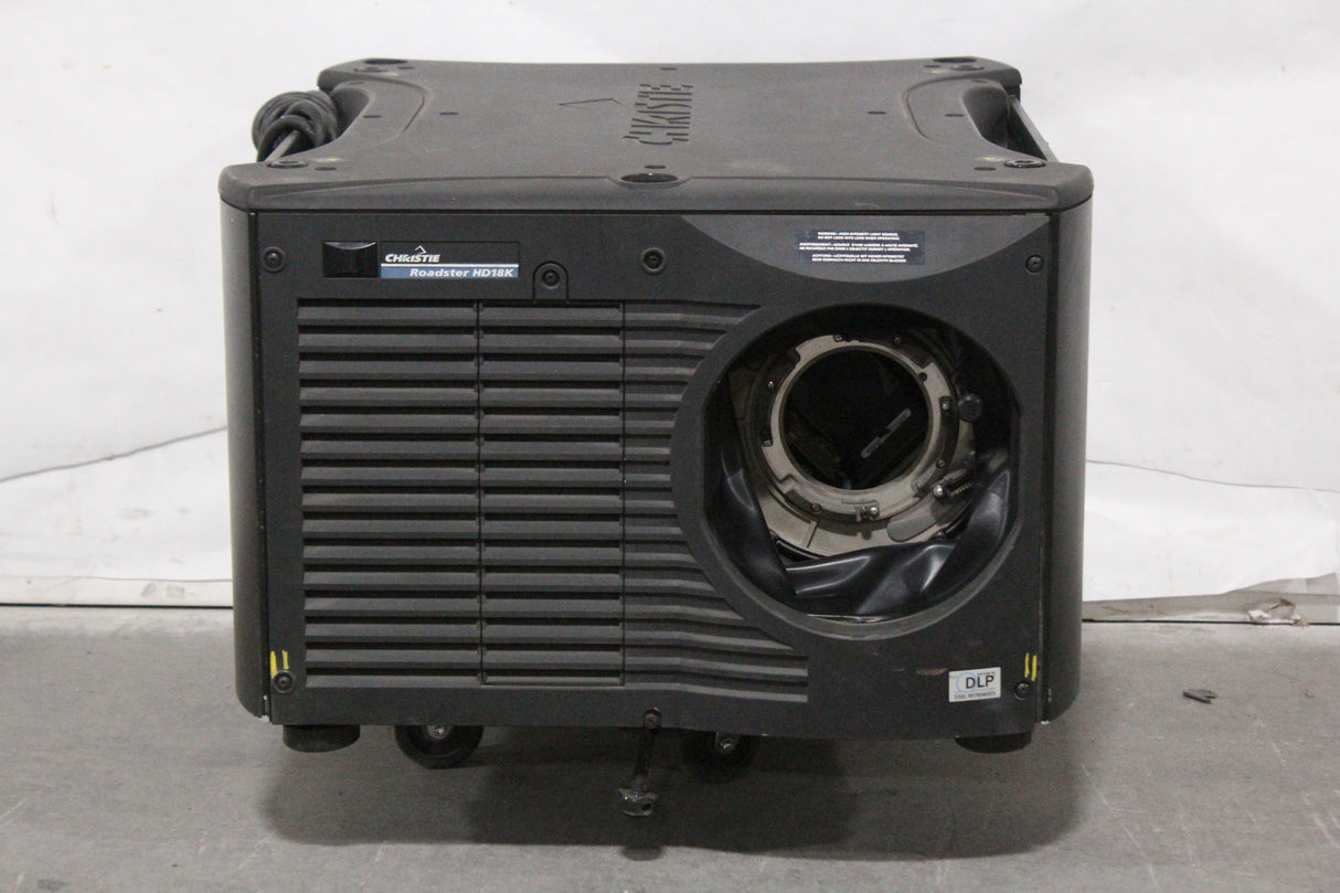 Christie Roadster HD18K 1080 HD 18000 LUMEN 3-Chip DLP Digital Projector (Powers ON - Lamp Failed To Strike) - 104-021101-02