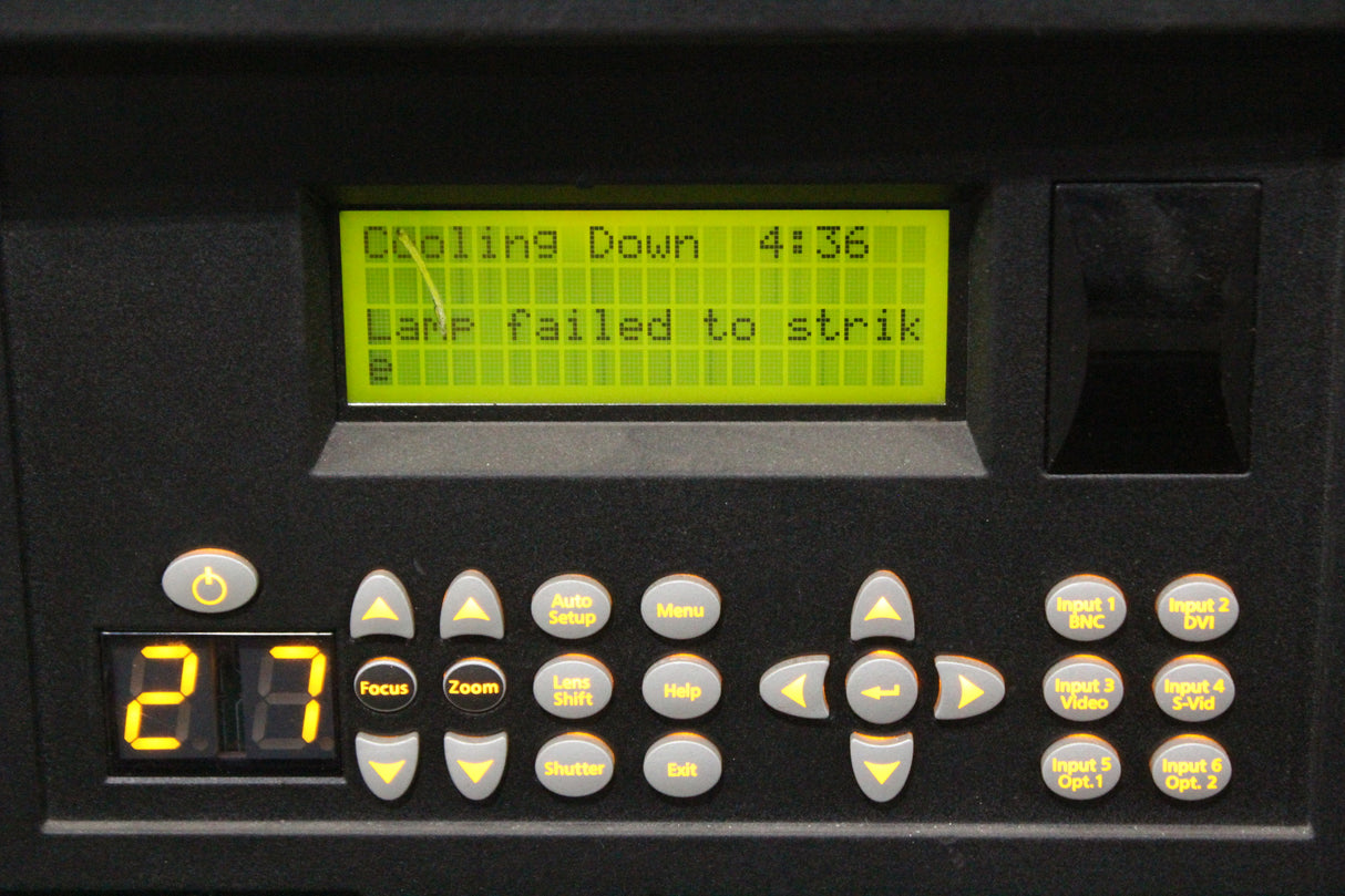 Christie Roadster HD18K 1080 HD 18000 LUMEN 3-Chip DLP Digital Projector (Powers ON - Lamp Failed To Strike) - 104-021101-02